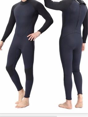 3mm/4mm Dark Lightning Mens Full Body Wetsuit Black Neoprene Surfing Diving